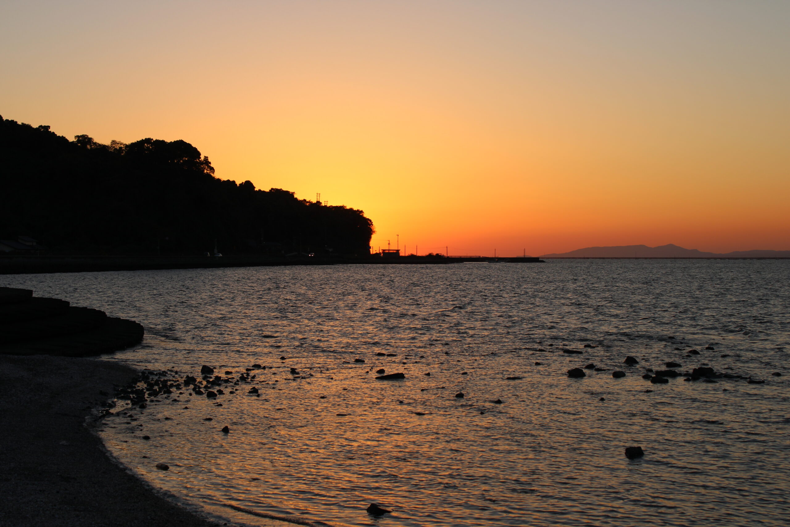 Sunset over ocean 