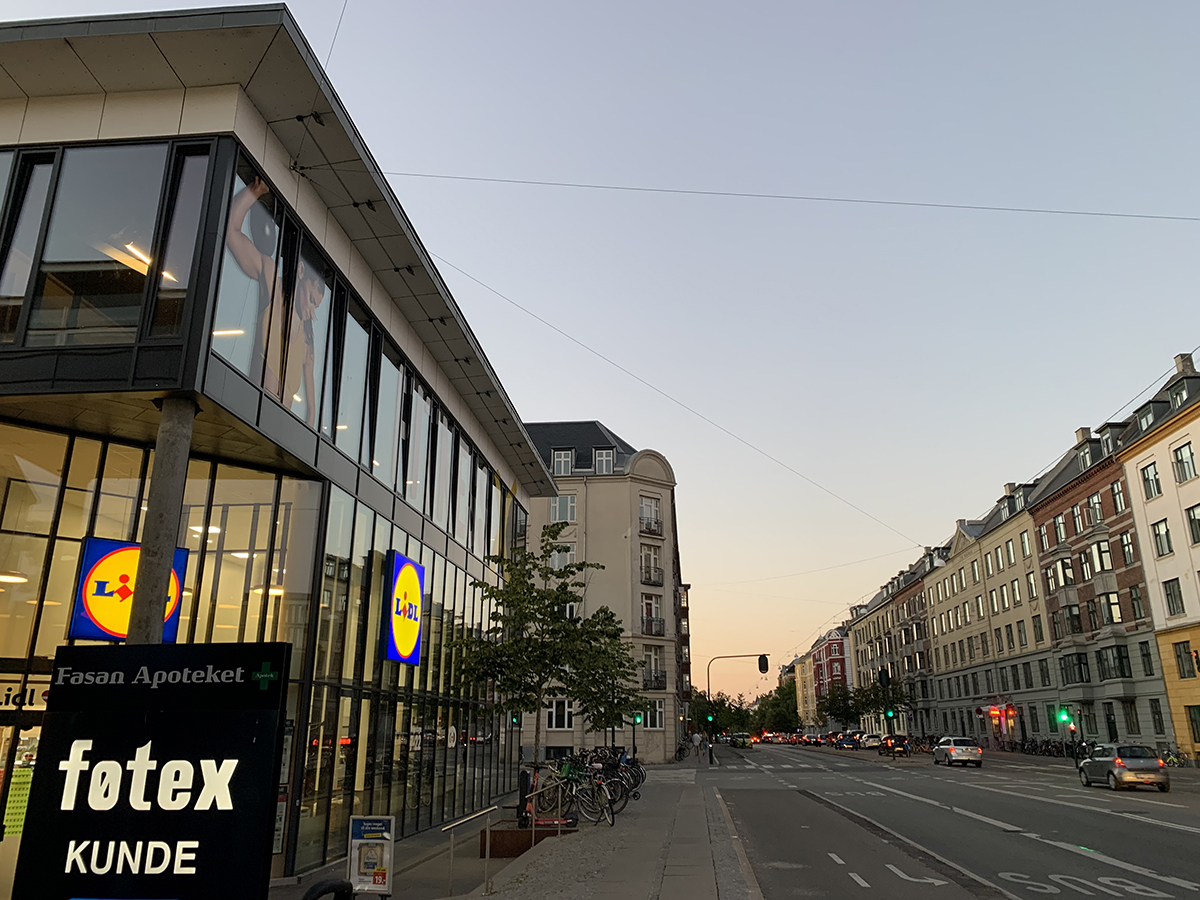 The streets and shops in Copenhagen