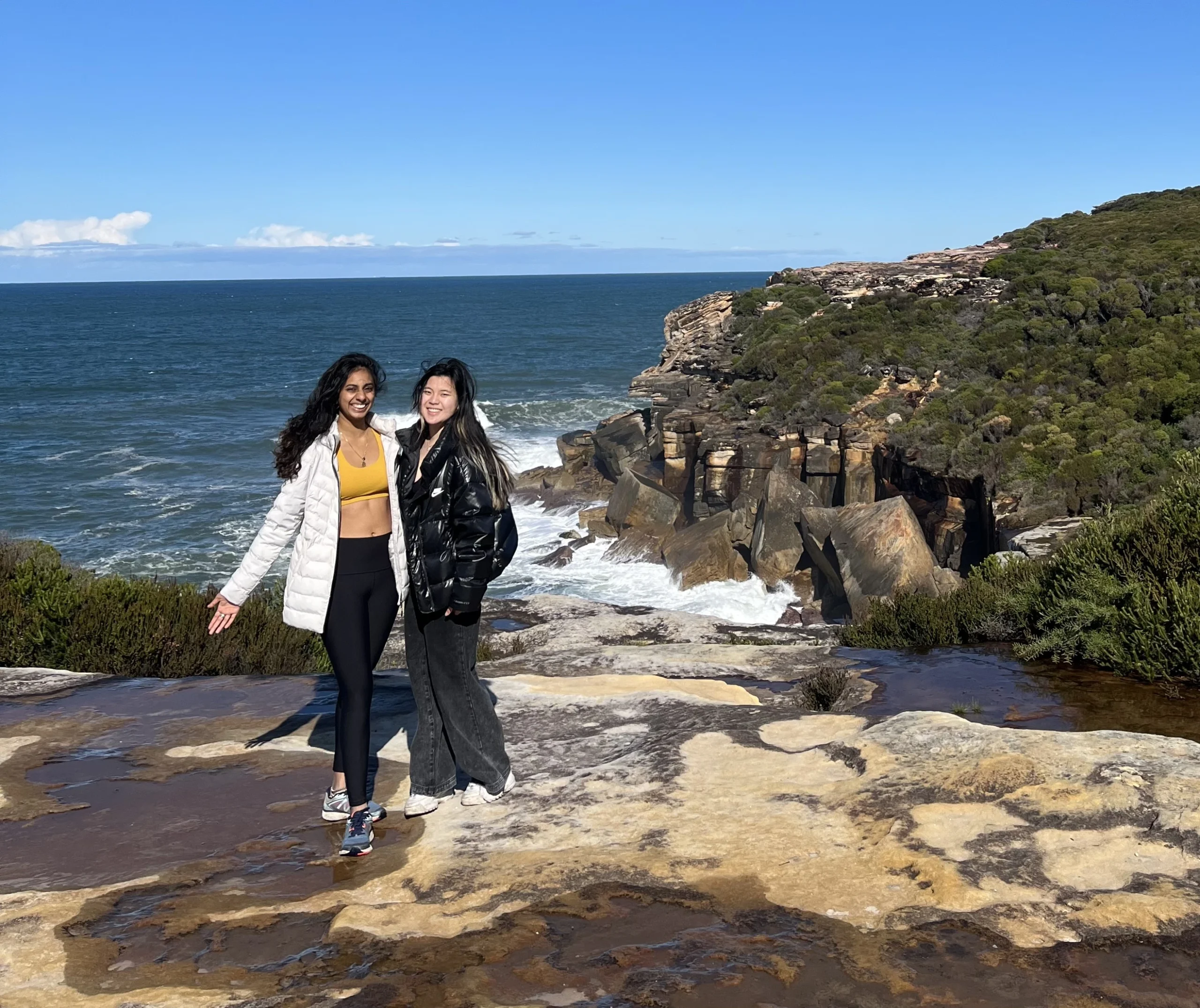 Christine and fellow GRIP intern Sriya at the Royal National Park