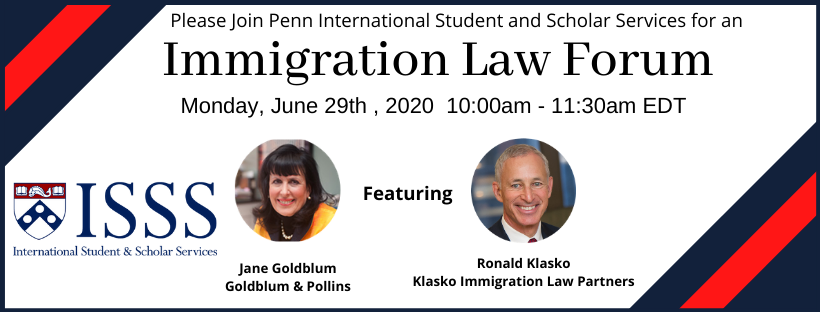 ISSS Immigration Law Forum with Jane Goldblum and Ron Klasko