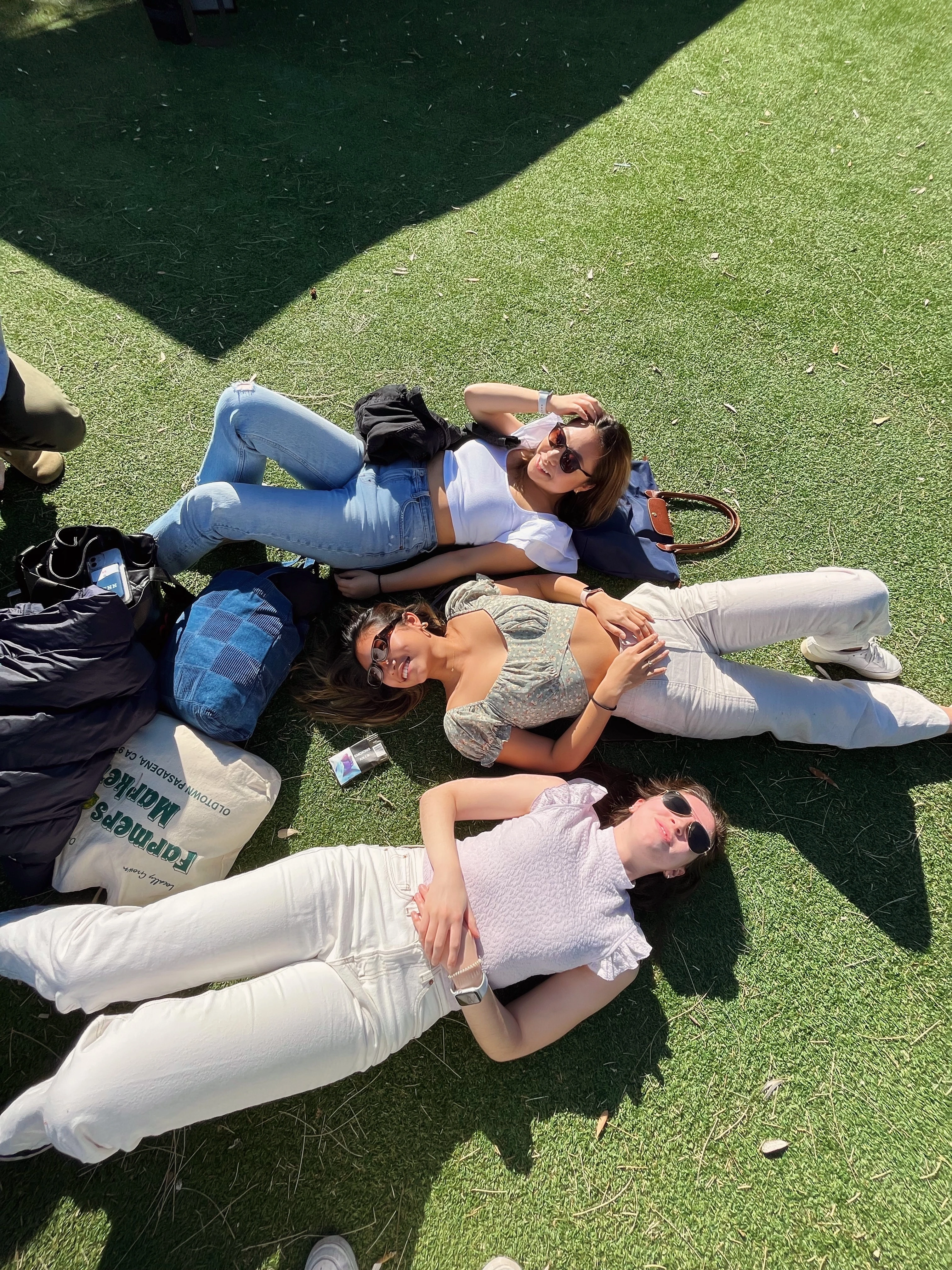 Haerin sunbathing at the Bondi Markets with fellow GRIP interns