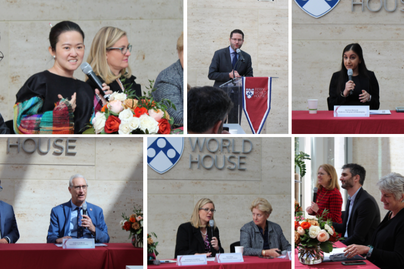 A collage of speakers from Perry World House's 2023 Global Shifts Colloquium
