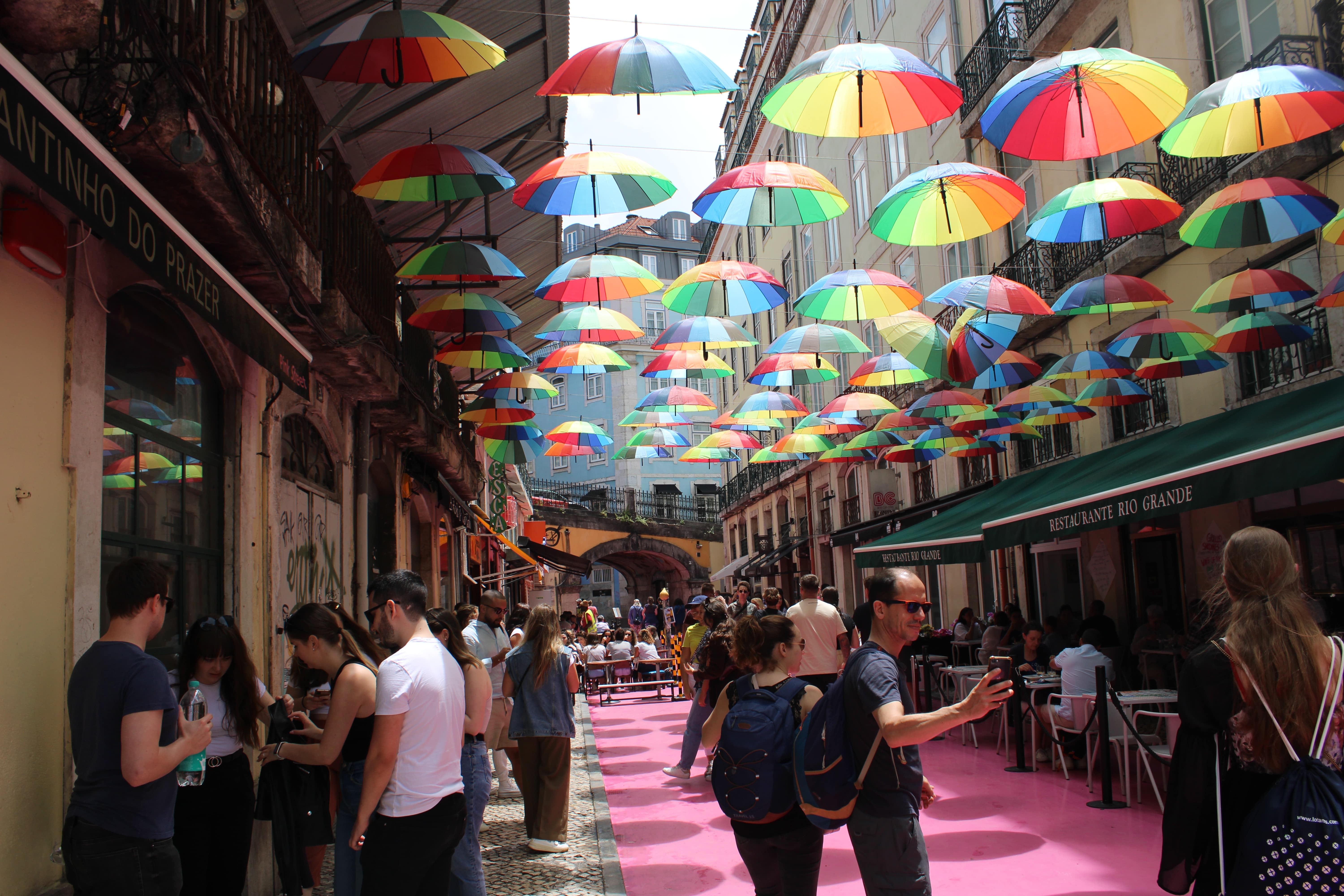 The Pink Street in Lisbon.