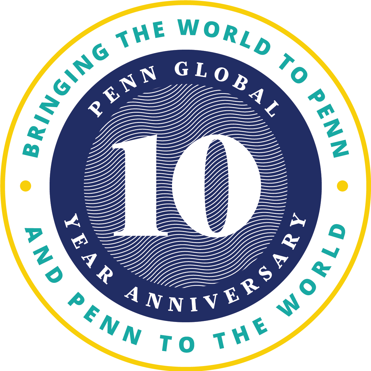 Logo for Penn Global's 10th Anniversary