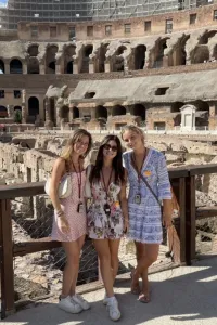 Students standing in the Colosseum 