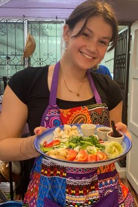 Alexandra at a cooking class
