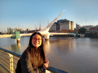 Yuka at Puente de la Mujer (Woman's Bridge)