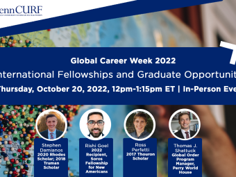 Flyer for Global Career Week event on international fellowships and graduate opportunities