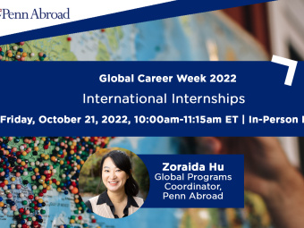 Flyer for Global Career Week event on international internships