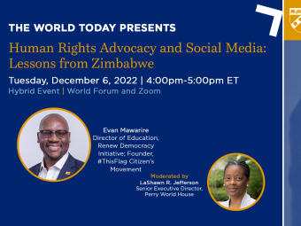 Flyer for December 6 on human rights advocacy and social media: lessons from Zimbabwe