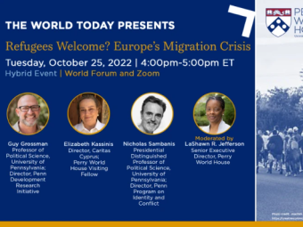 Flyer for event on Europe's migration crisis