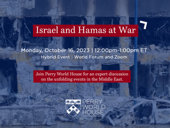 Israel and Hamas at War. Monday October 16, 2023, 12:00pm - 1:00pm ET
