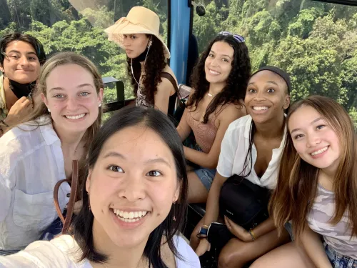 Student on a weekend trip to Malaysia with friends