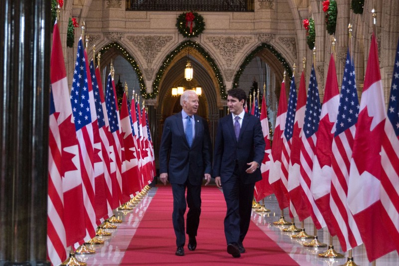 Joe Biden and Canadian Prime Minister Trudeau