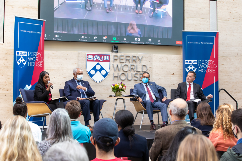Ambassadors speak on the first public panel of the 2022 Global Shifts Colloquium