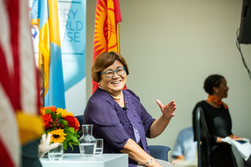Roza Otunbayeva speaks at Perry World House, September 2019