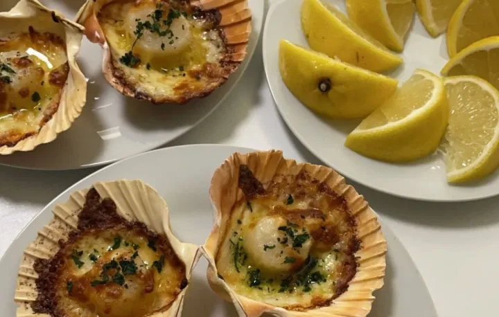 Student photo of scallops they made in Australia