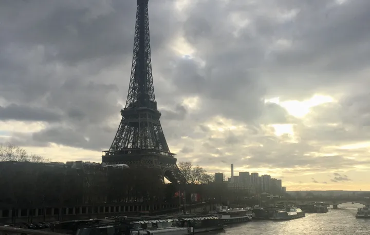 Eiffel Tower from the lock bridge