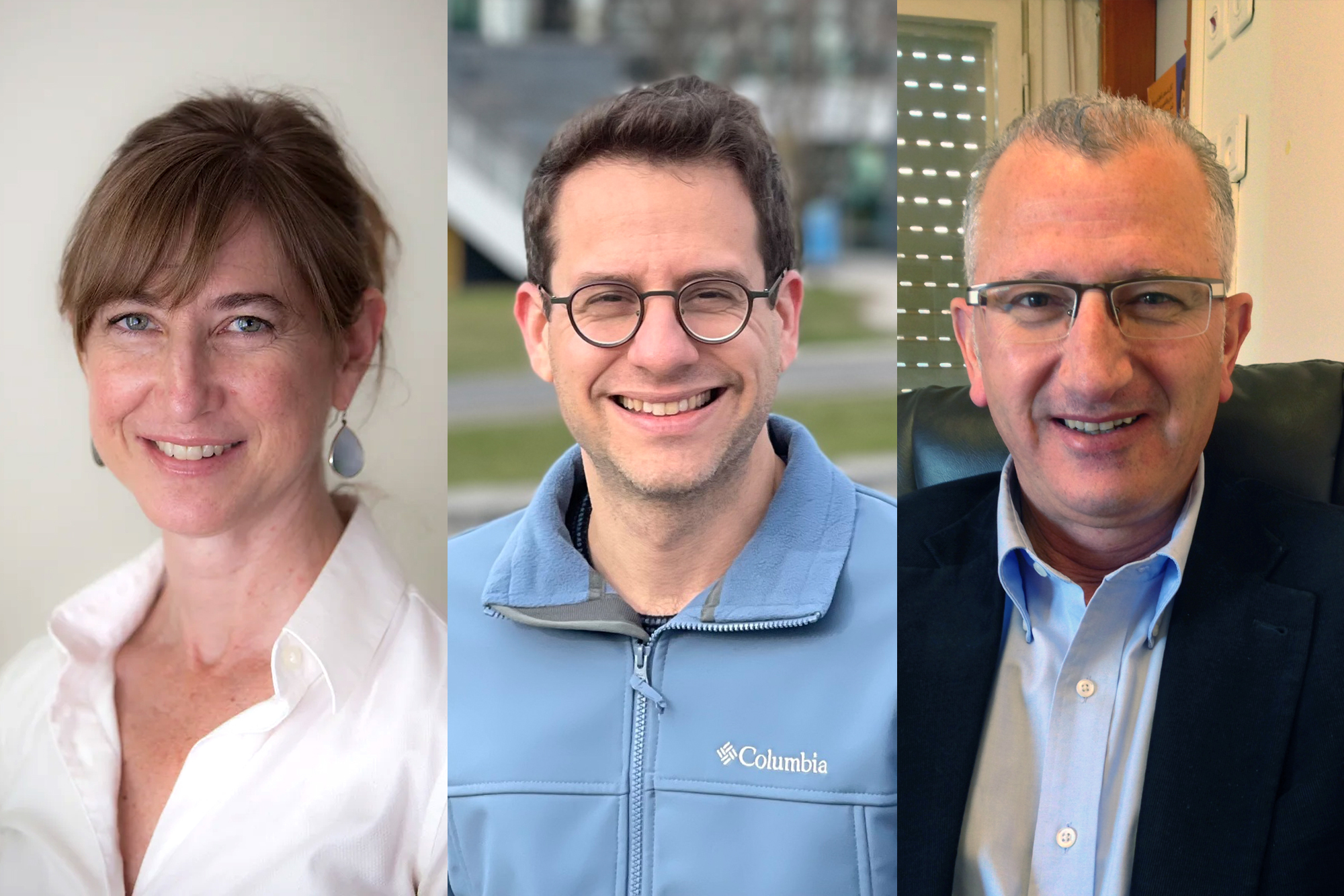 (Left to right) Dahlia Scheindlin, Shay Hazkani, and Amal Jamal are the inaugural Distinguished Visiting Scholars in the Penn Global Middle East Distinguished Visiting Scholar Initiative. (Left image: Eyal Warshavsky) P